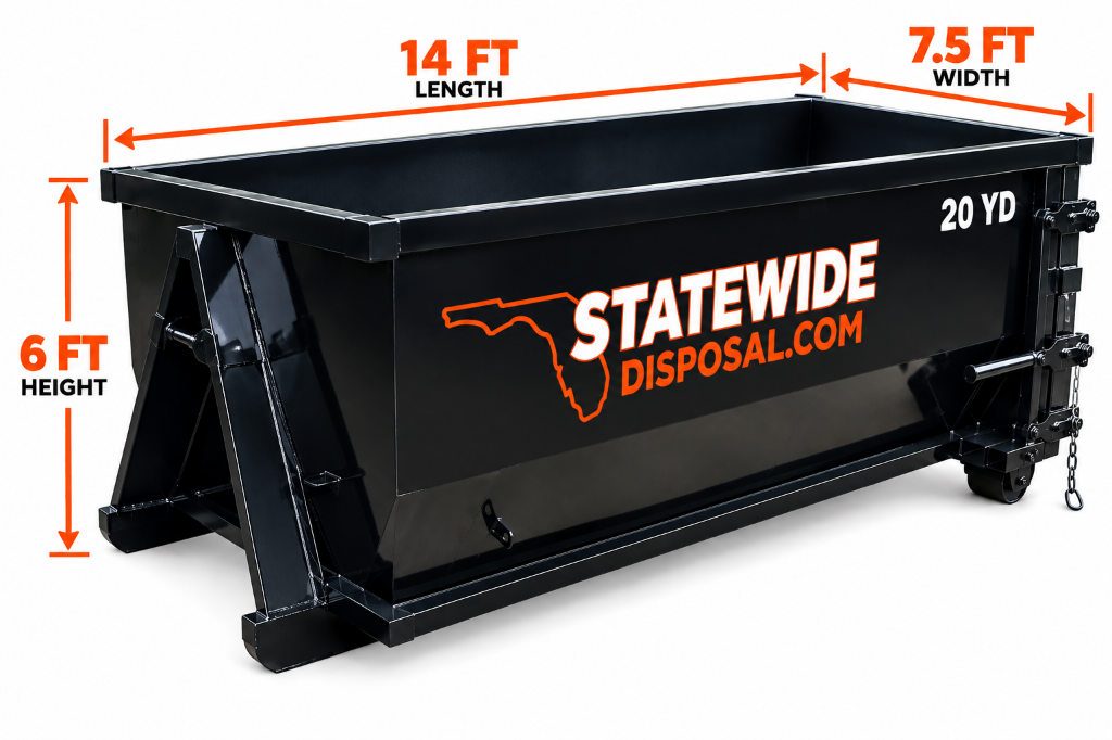 Statewide Disposal 20 Yard Roll-off Dumpster Dimensions
